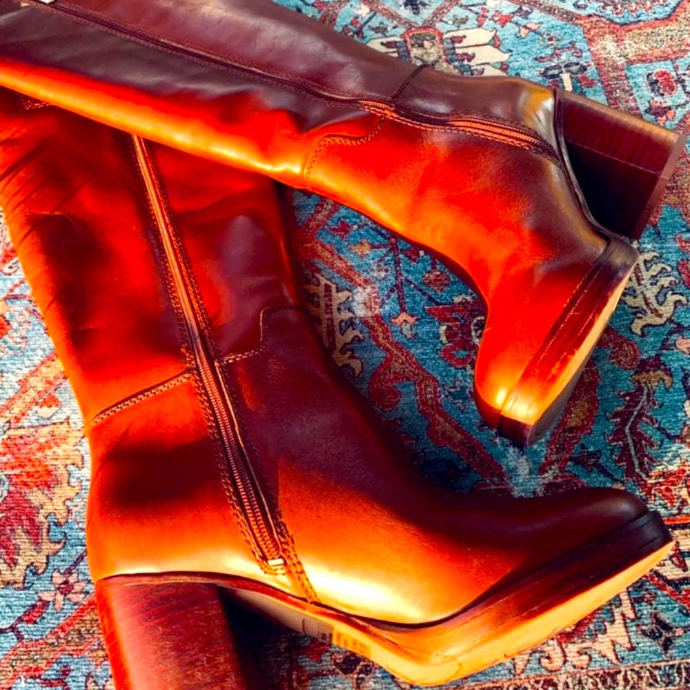 SOLD Franco Sarto | NWT Cognac brown leather boots - Picture 1 of 9